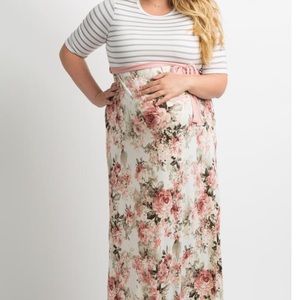 Pinkblush Striped and Floral Maxi Dress